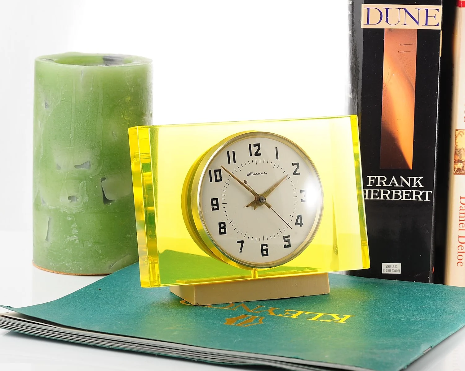 Molnija Soviet vintage mechanical table clock