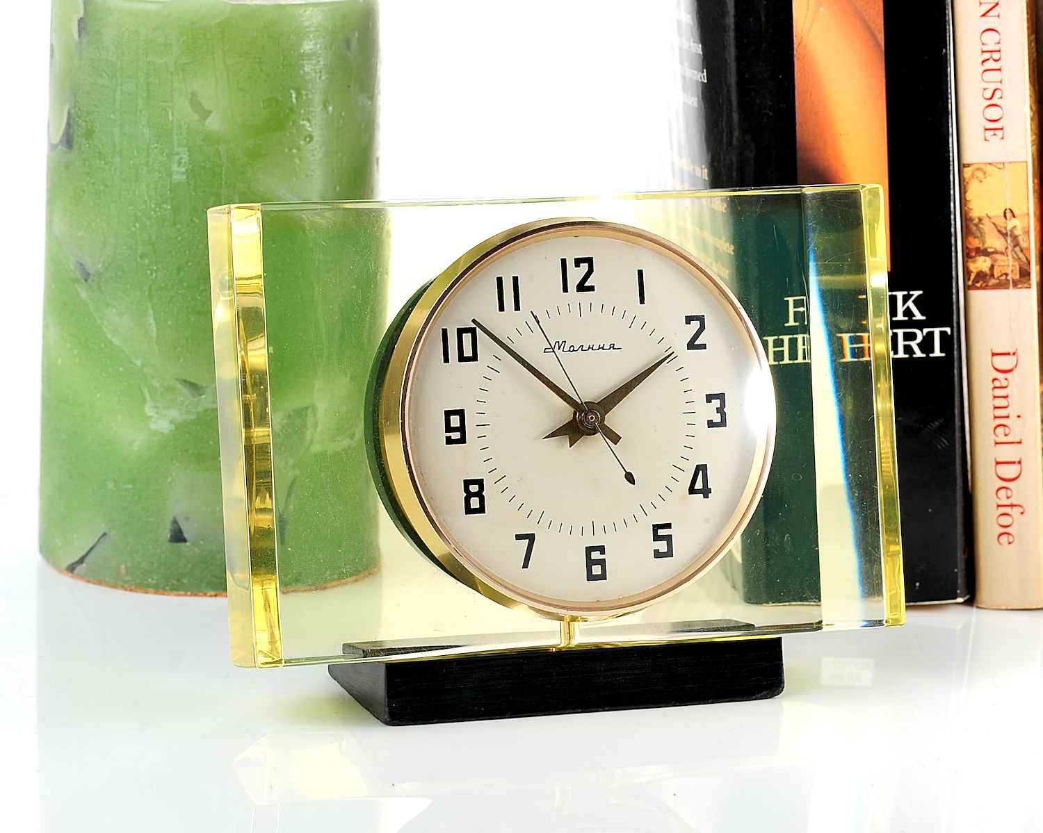 Molnija soviet vintage mechanical table clock