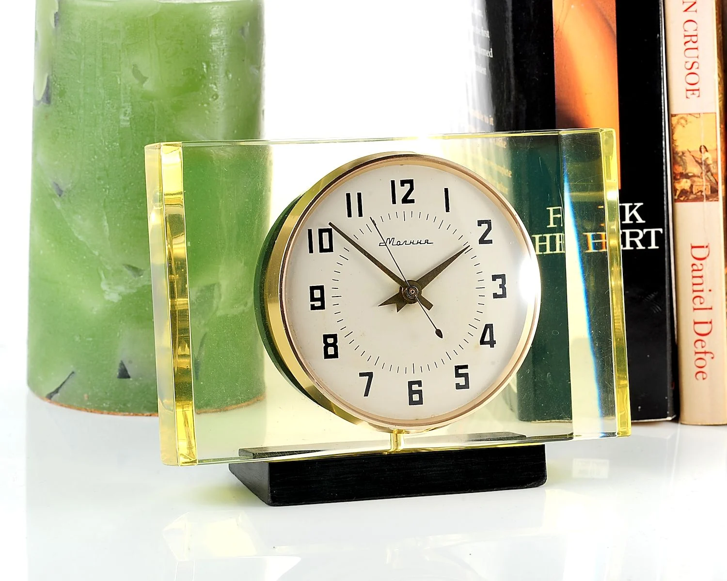 Molnija Soviet vintage mechanical table clock