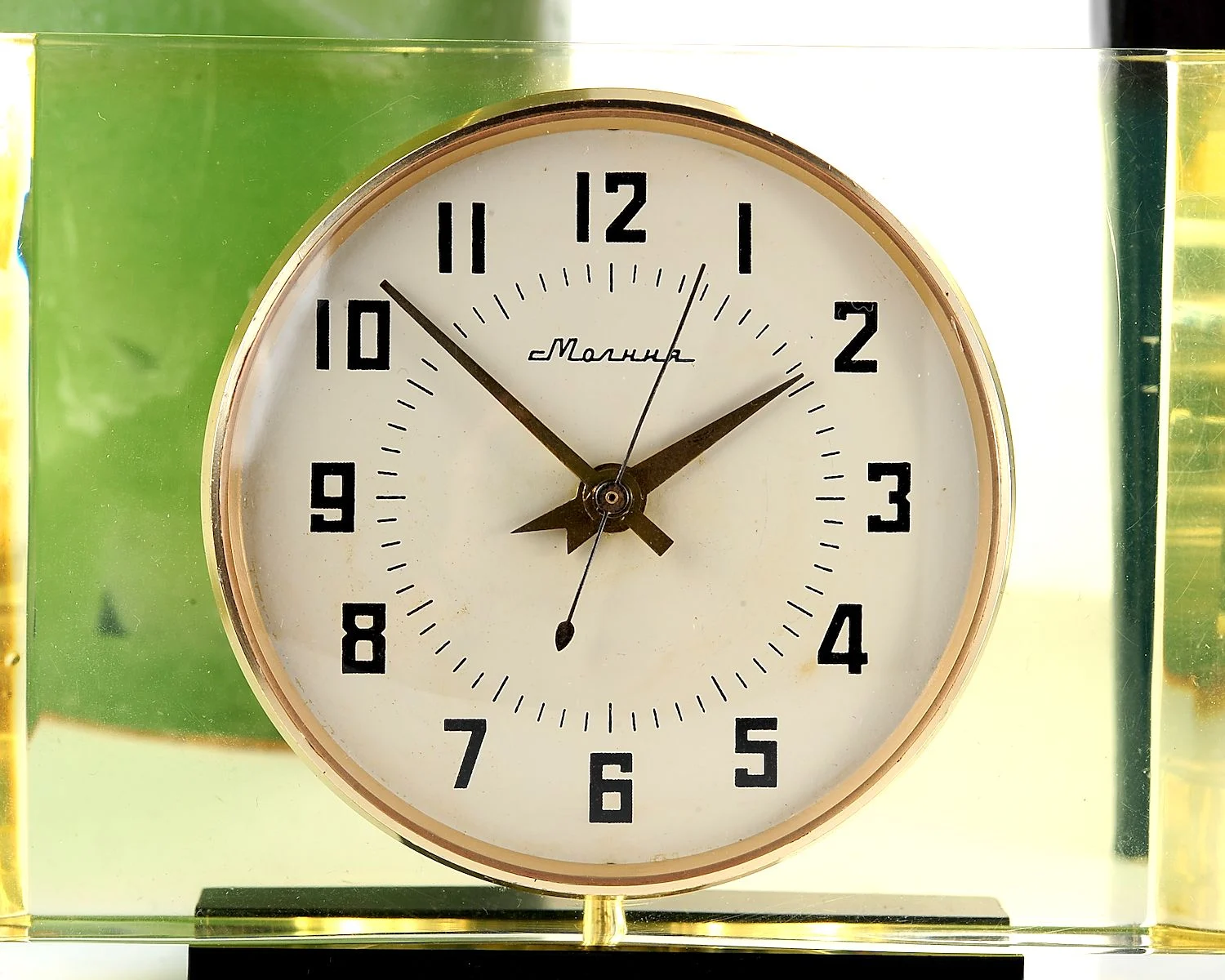 Molnija Soviet vintage mechanical table clock