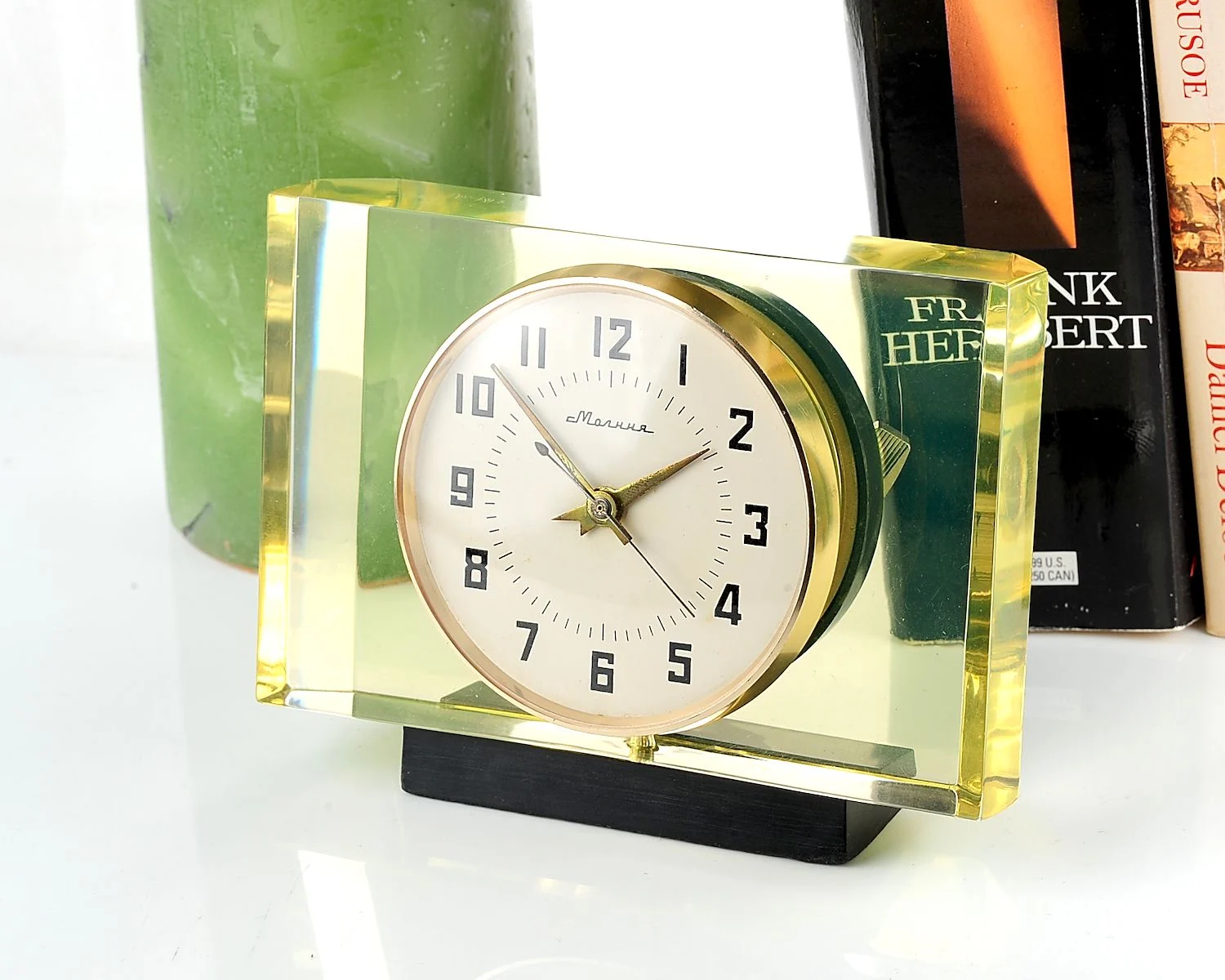 watch Molnija yellow block rectangle table clock 18091-SCS_9956
