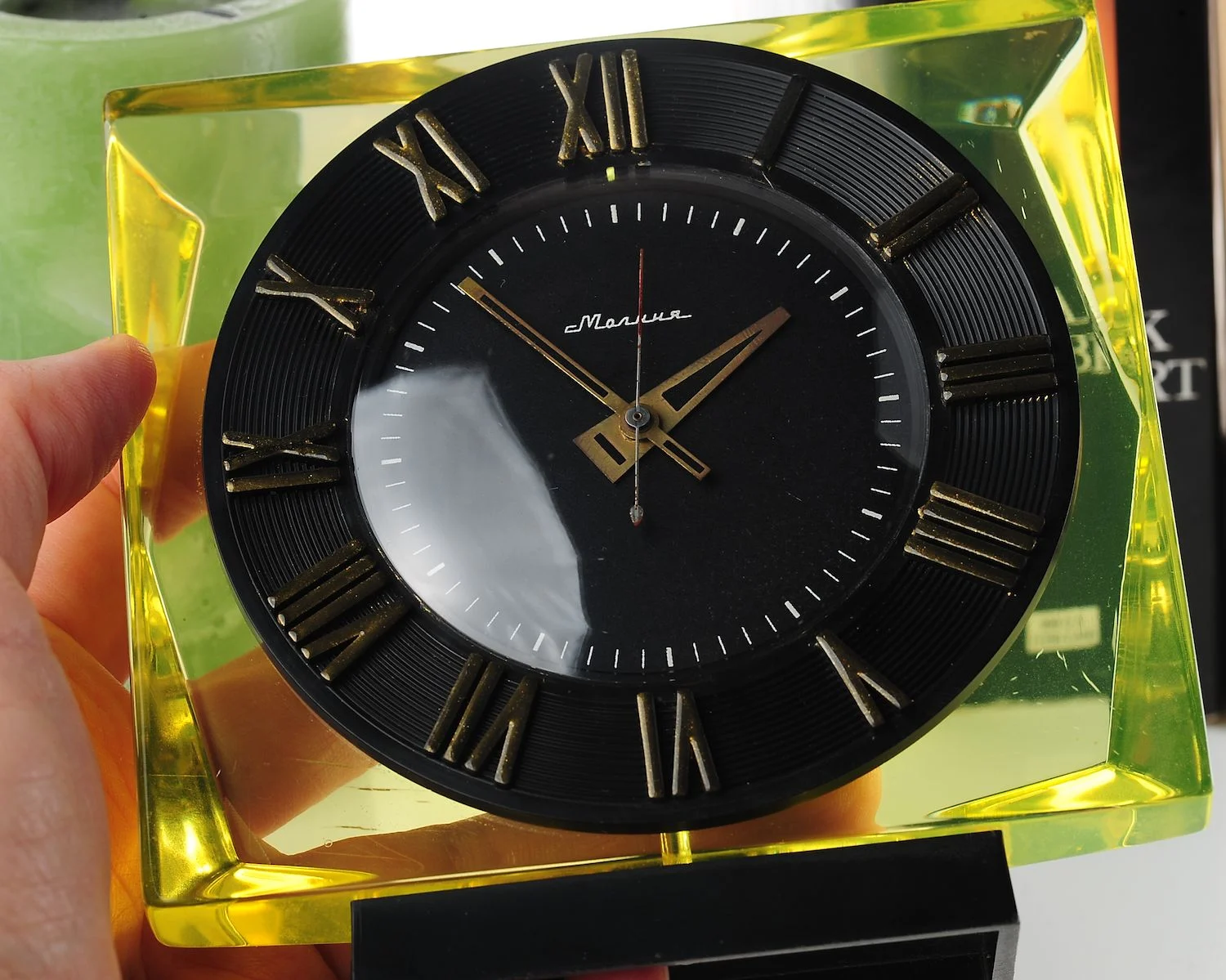 Molnija vintage Soviet mechanical table clock