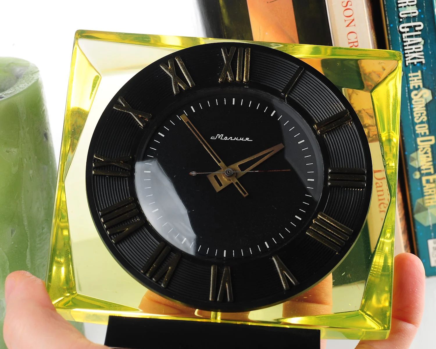 Molnija vintage Soviet mechanical table clock