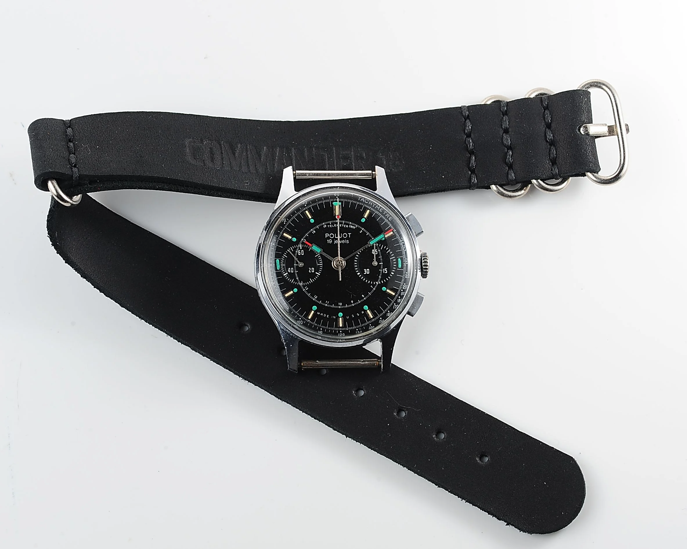 watch Poljot Chronographer 3017 black 16400-SCS_0227