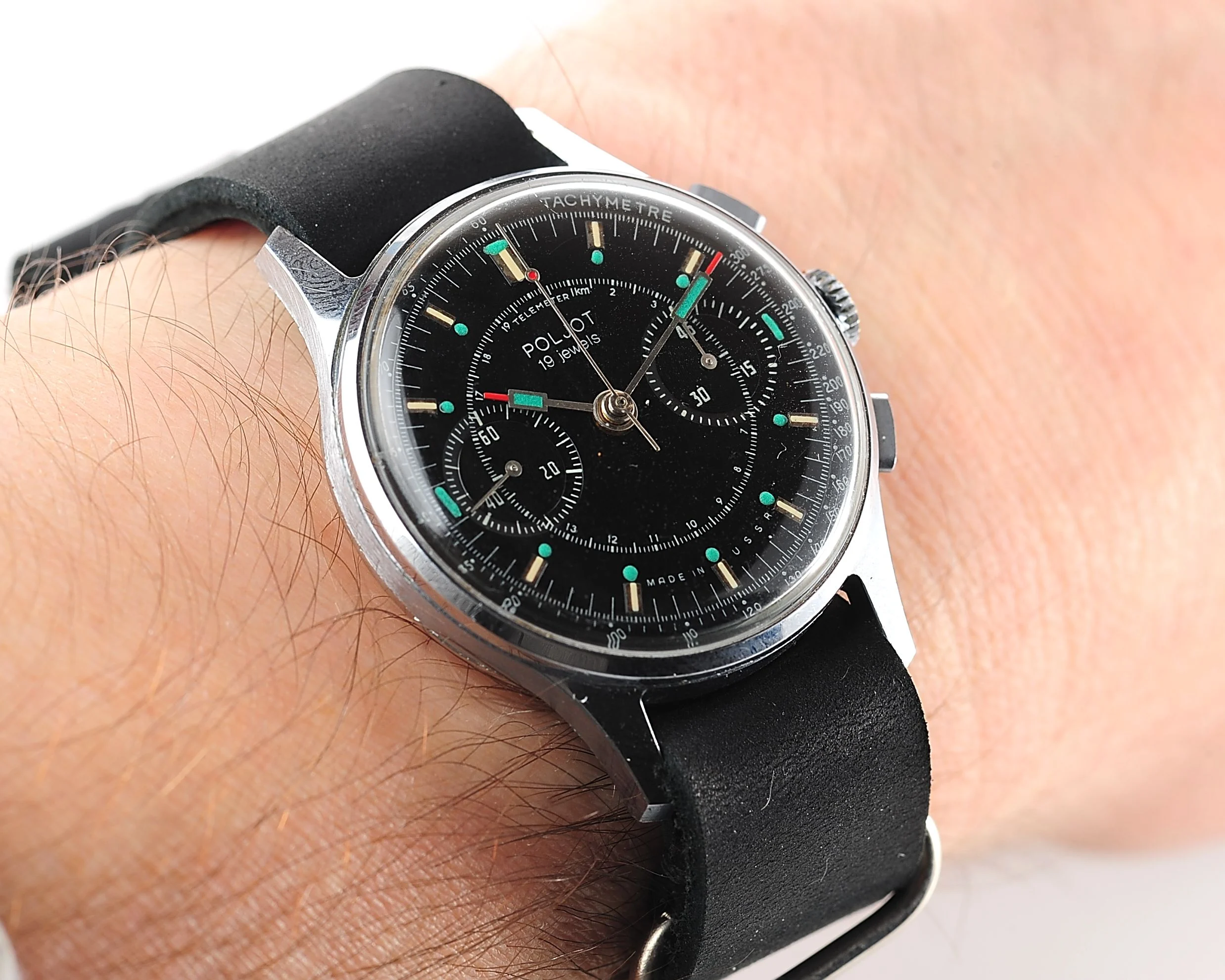 watch Poljot Chronographer 3017 black 16400-SCS_0243