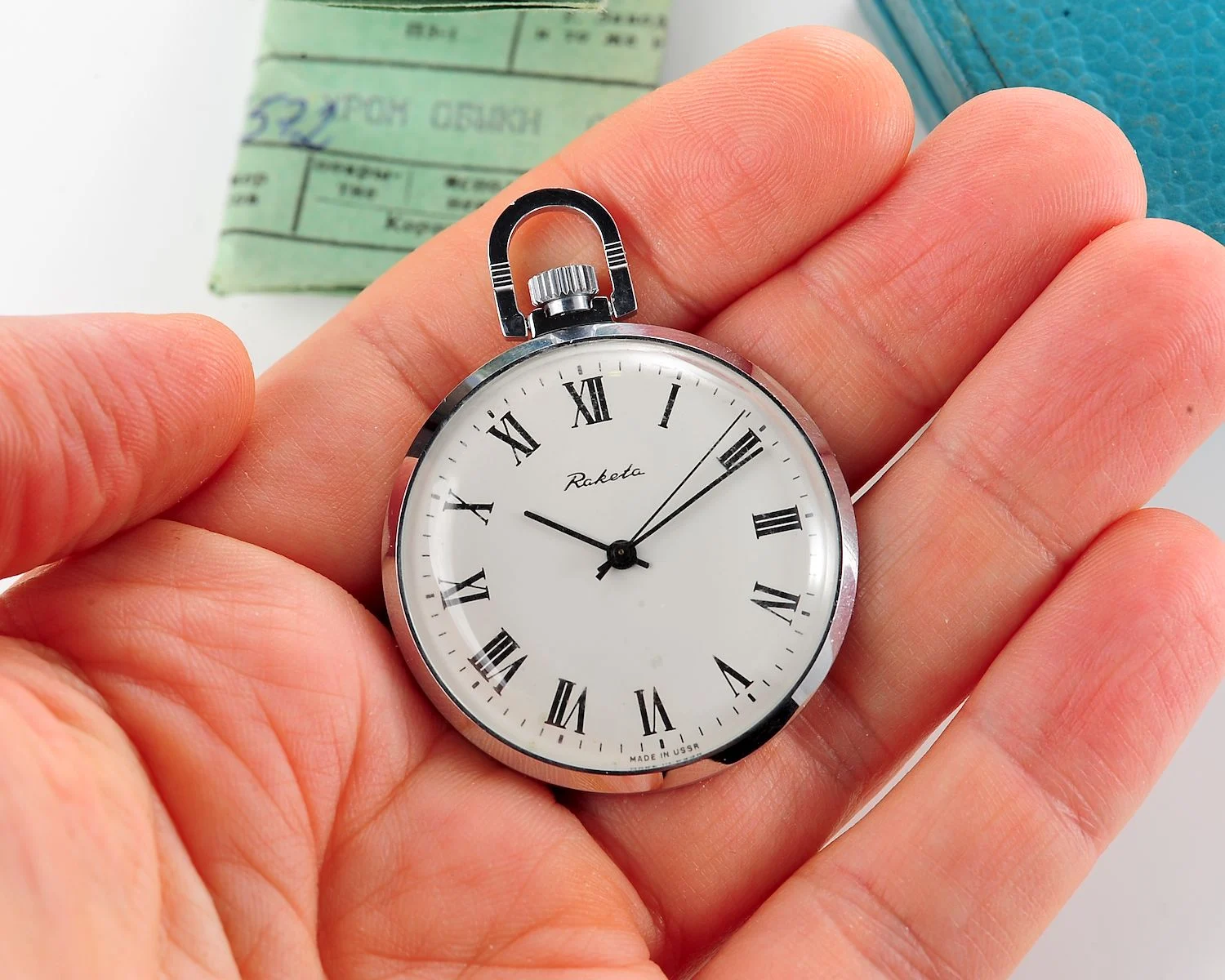 TIME CAPSULE: Vintage Soviet Raketa open face Soviet pocket watch, New Old Stock (NOS)!