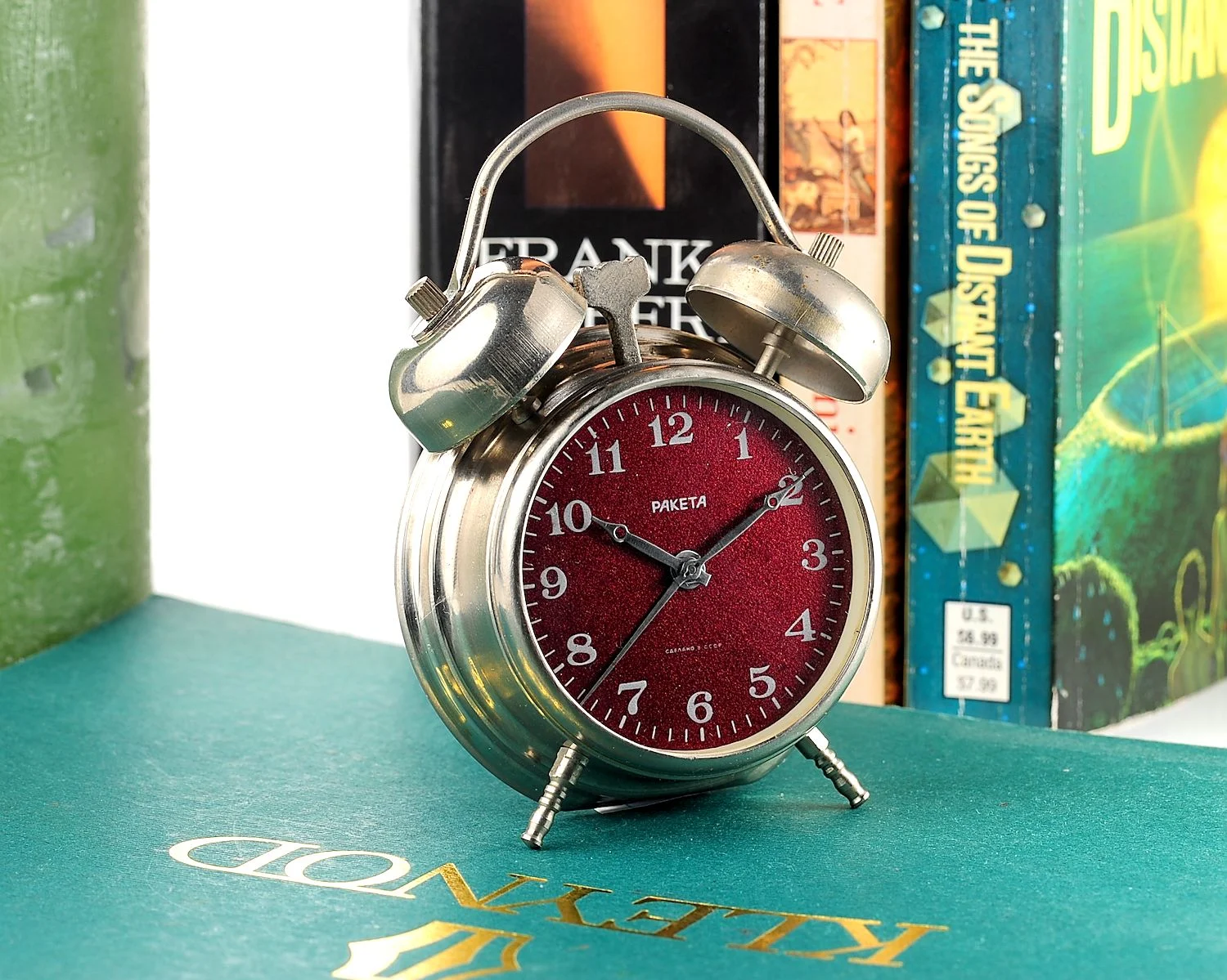 Small Raketa Soviet mechanical alarm clock