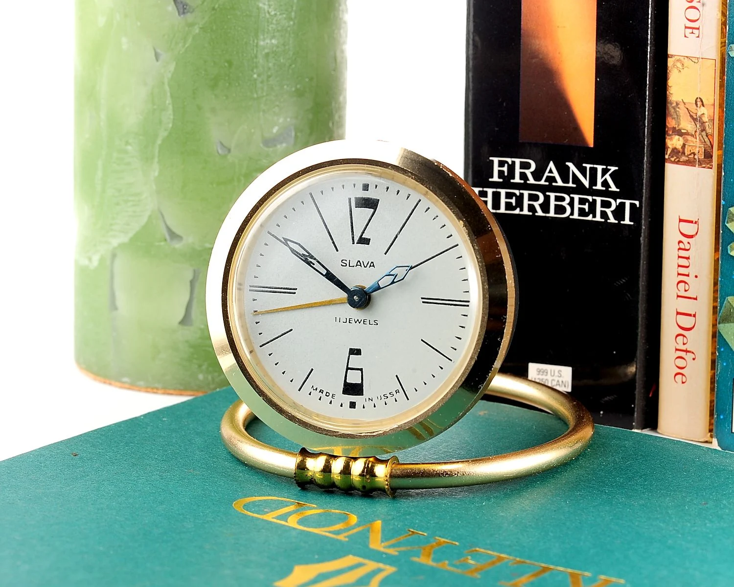 Vintage mechanical Slava Soviet alarm clock