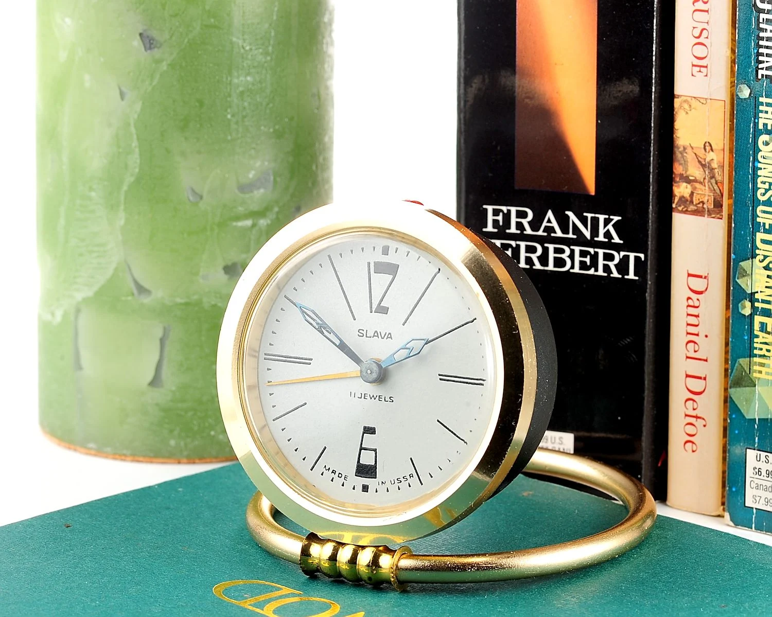 Vintage mechanical Slava Soviet alarm clock