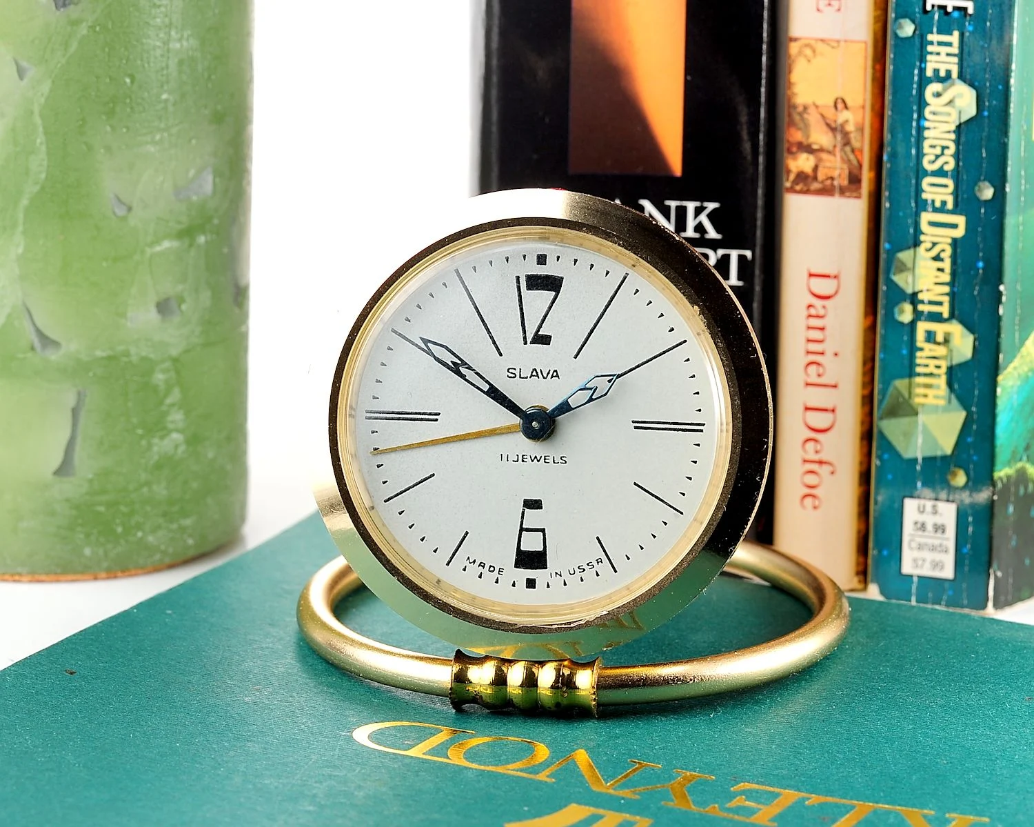 Vintage mechanical Slava Soviet alarm clock