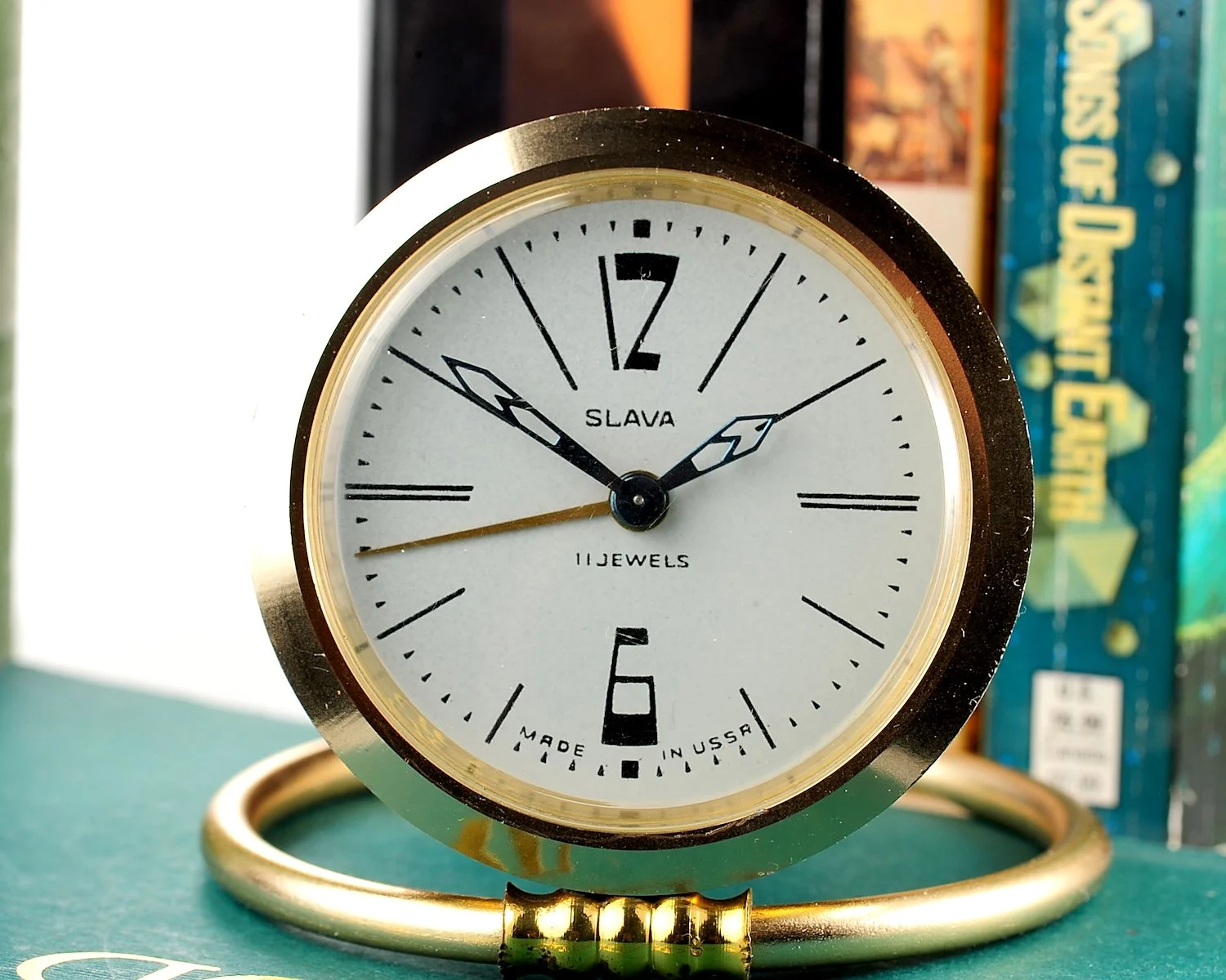 Vintage mechanical Slava Soviet alarm clock