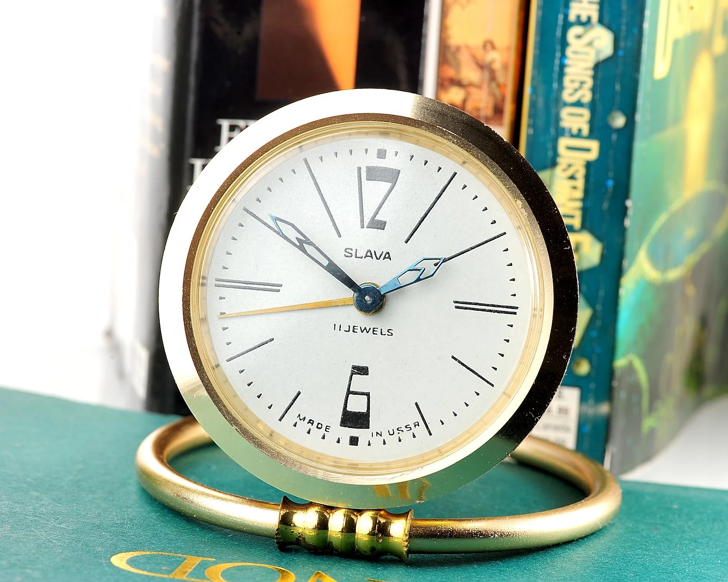 Vintage mechanical Slava Soviet alarm clock