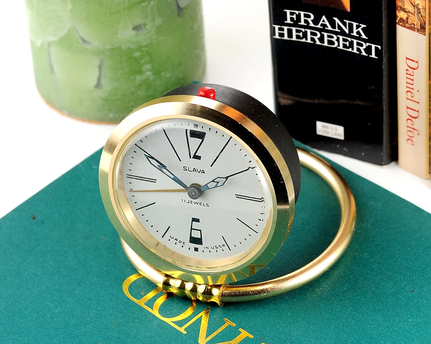 Vintage mechanical Slava Soviet alarm clock