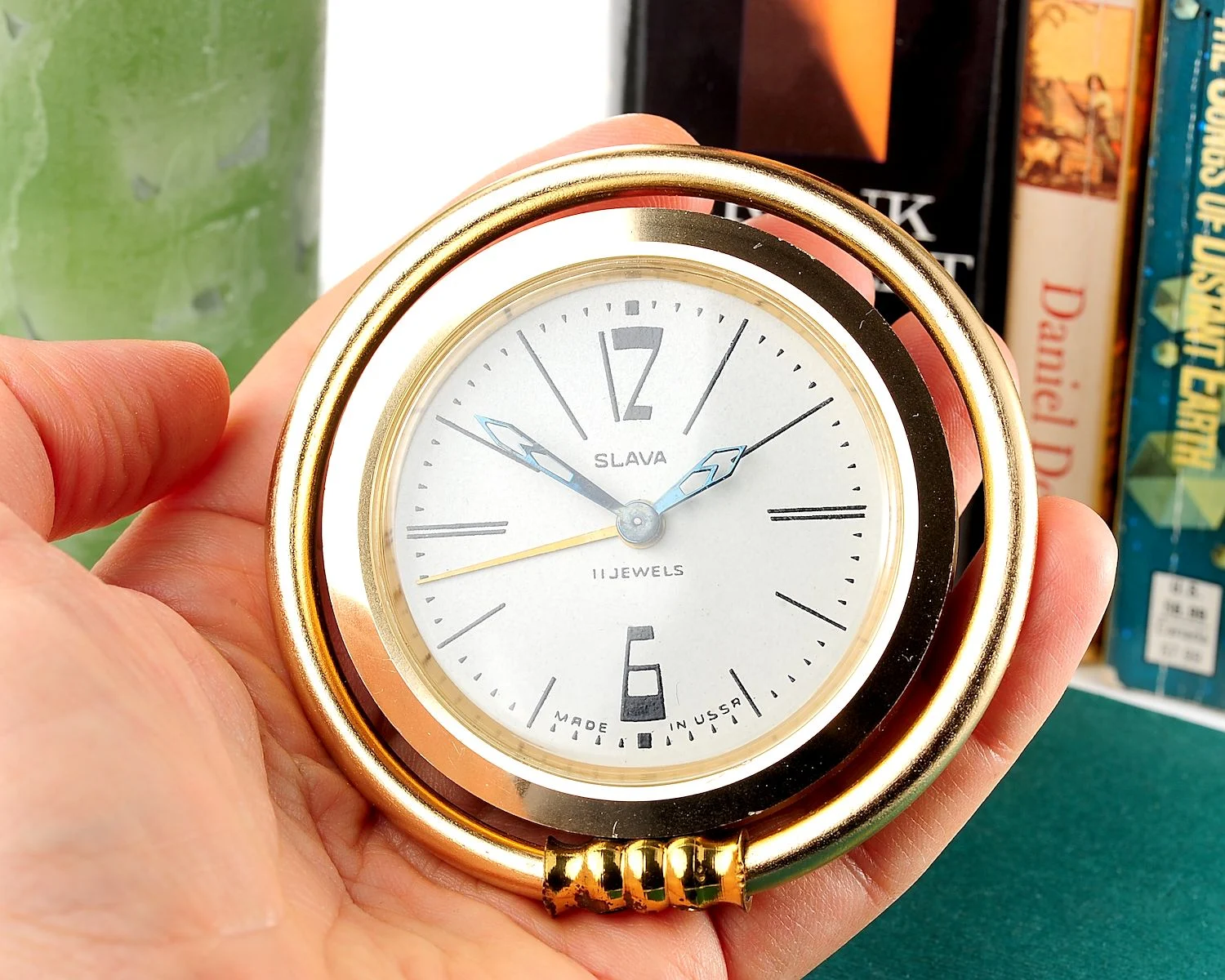 Vintage mechanical Slava Soviet alarm clock