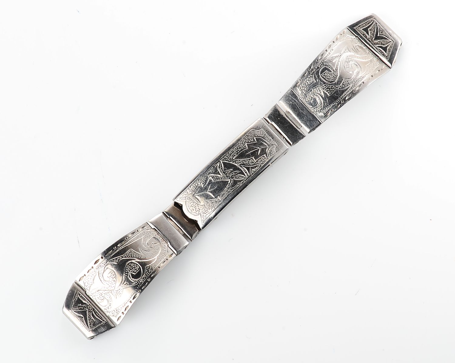 Vintage soviet ornate stainless steel watch bracelet