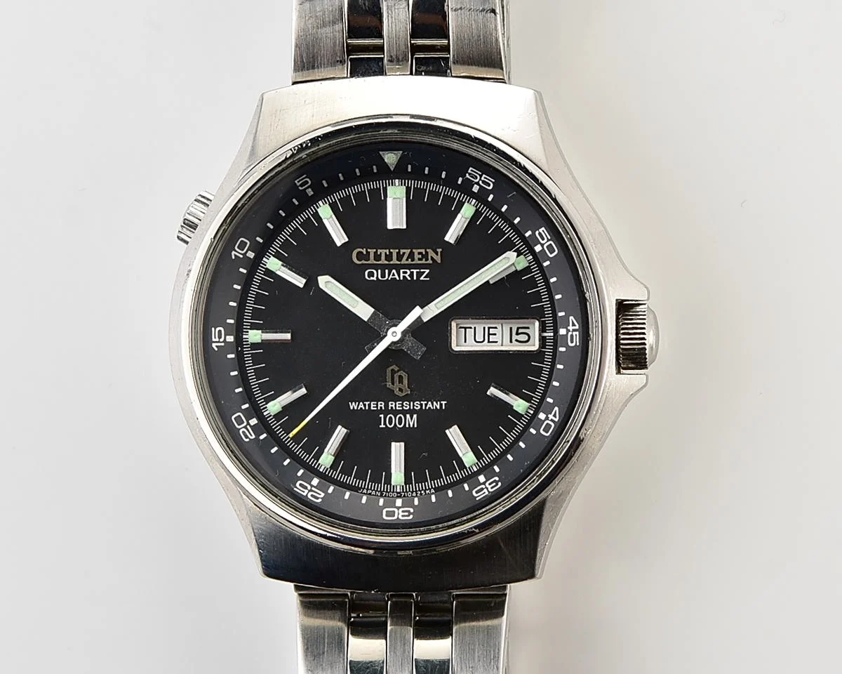 Vintage Citizen Quartz CQ – Black Dial Day-Date 100M Twin-Crown from October 1978