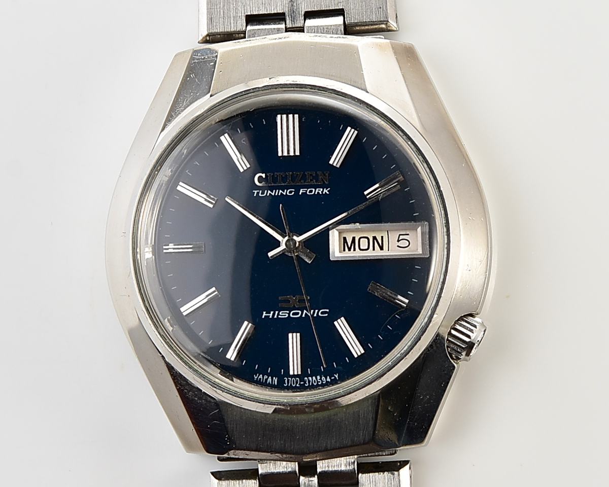 Vintage Citizen Hisonic Tuning Fork – Blue Sunburst Day-Date from 1973