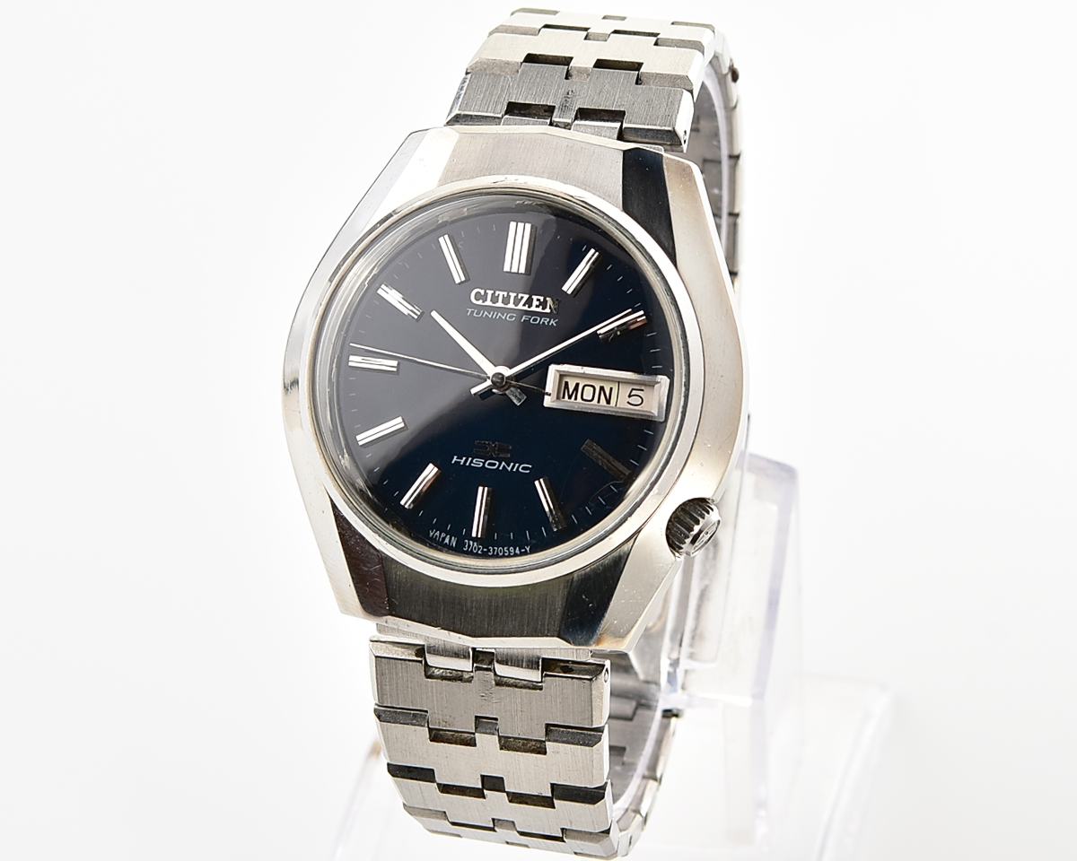 Vintage Citizen Hisonic Tuning Fork – Blue Sunburst Day-Date from 1973