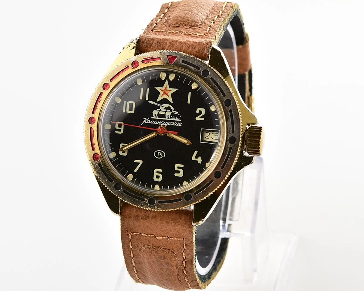 Vostok Komandirskie Tank mechanical wristwatch