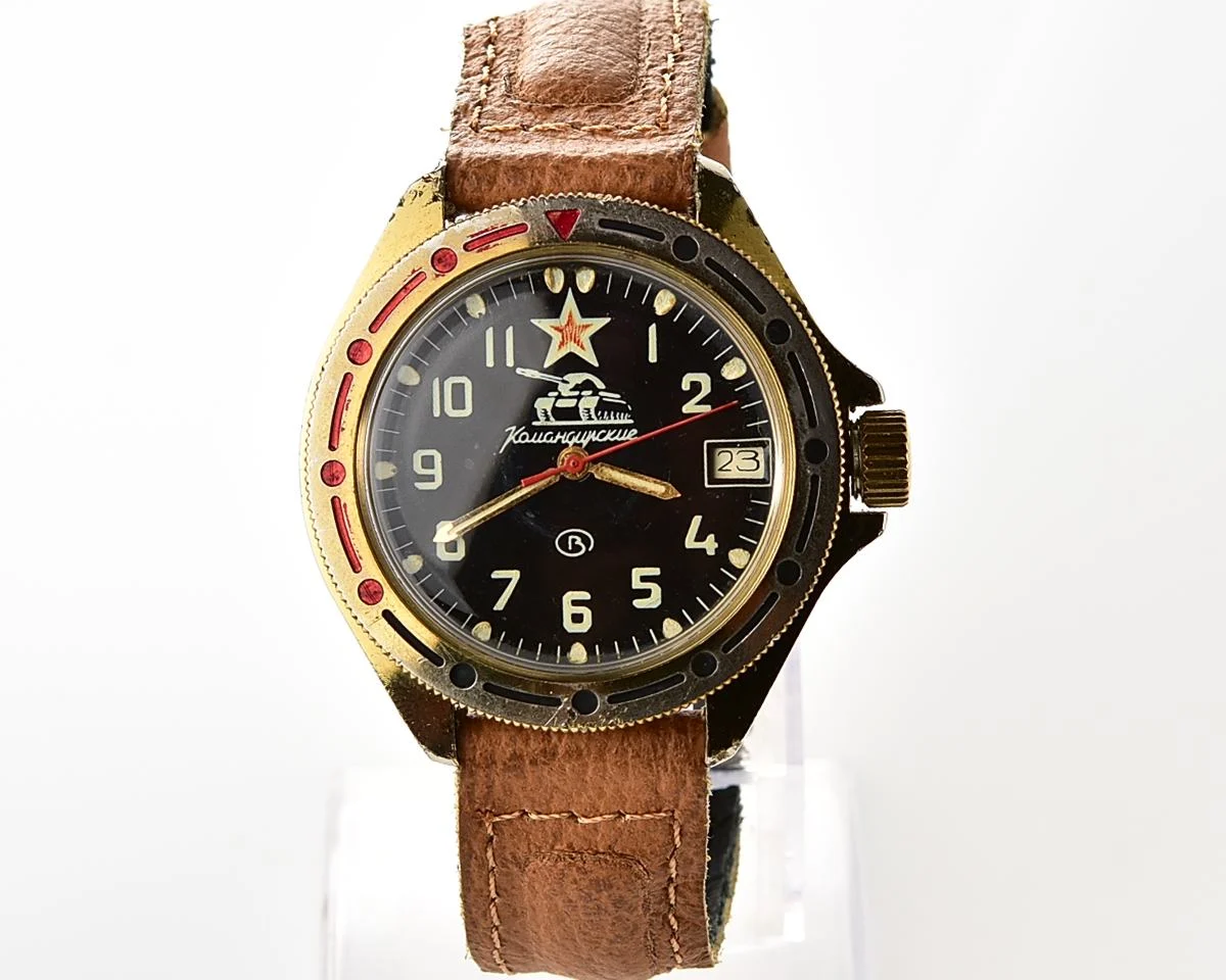 Vostok Komandirskie Tank mechanical wristwatch