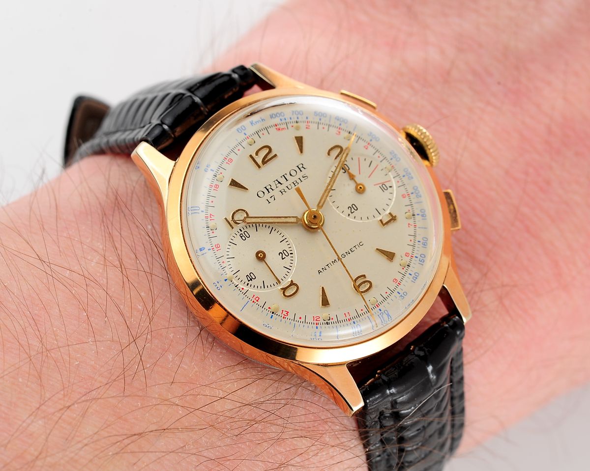 Orator 16 rubis vintage Swiss chronograph