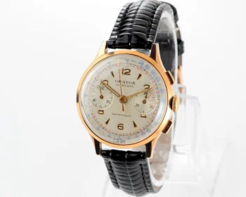 Vintage Orator 17 Rubis Swiss Chronograph – Landeron 48, gold-plated case from the 1950s