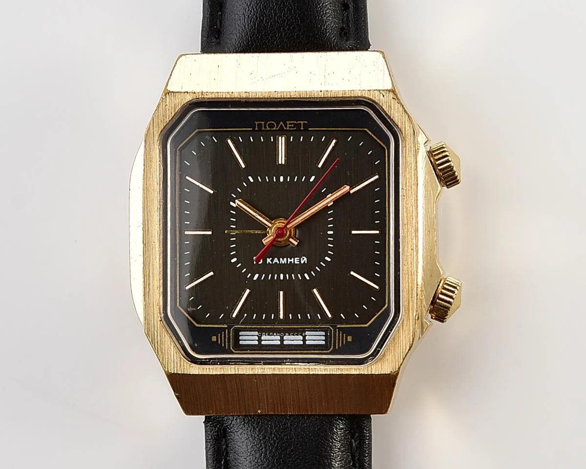 Soviet Poljot-cricket mechanical watch with alarm clock function
