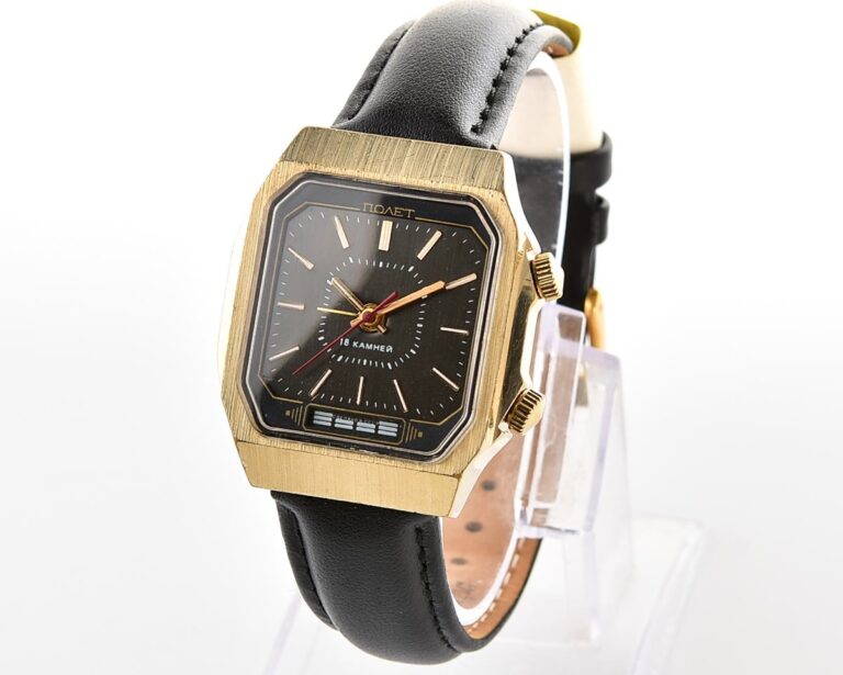 Soviet POLJOT-cricket mechanical watch with alarm clock function