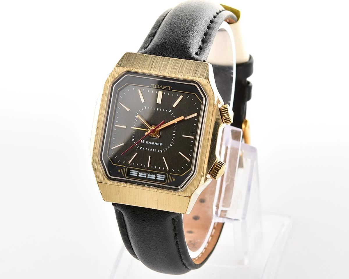 Soviet Poljot-cricket mechanical watch with alarm clock function
