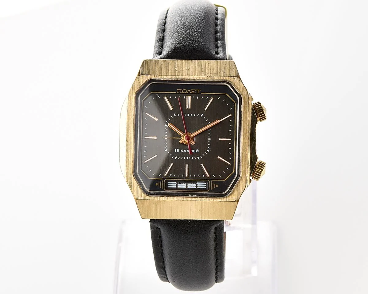 Soviet Poljot-cricket mechanical watch with alarm clock function