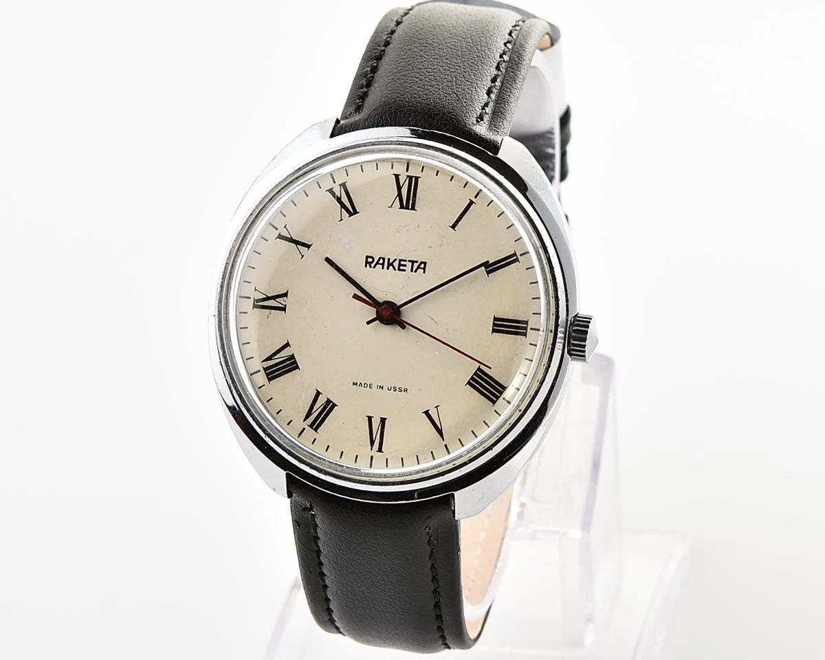 Vintage Soviet Raketa mechanical wristwatch