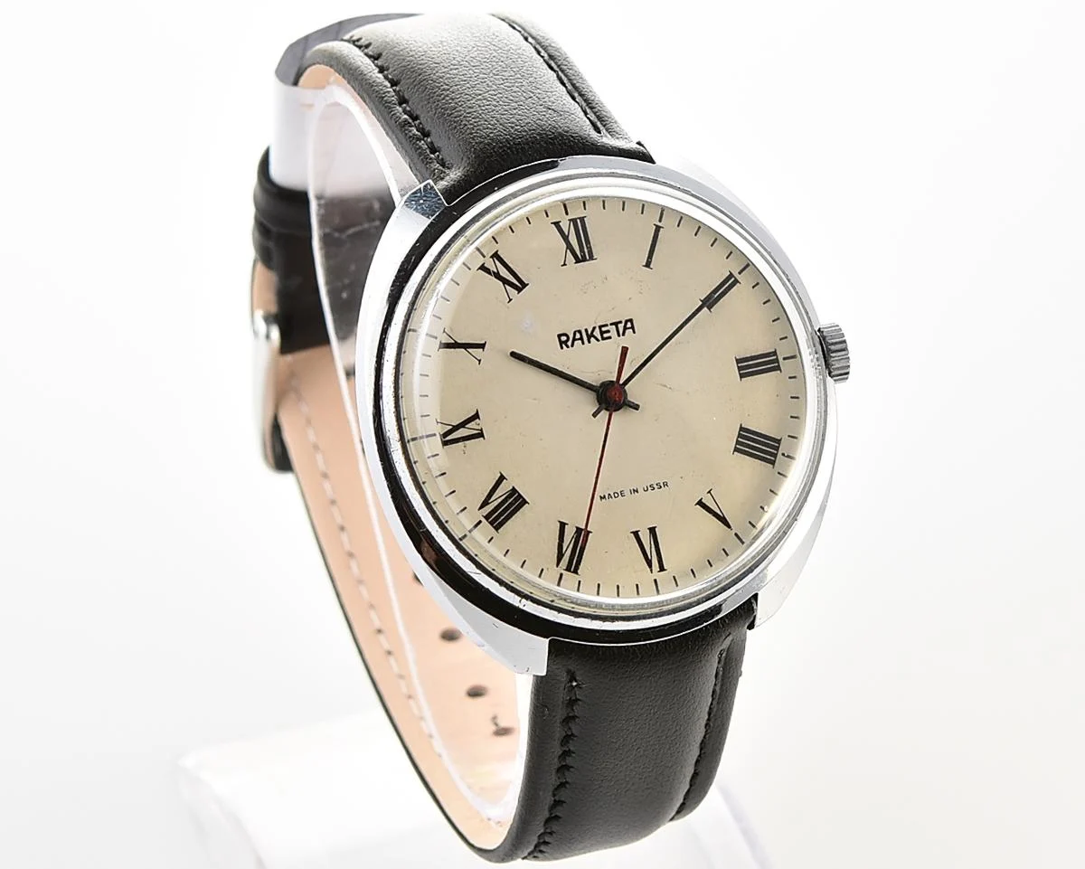 Vintage Soviet Raketa mechanical wristwatch