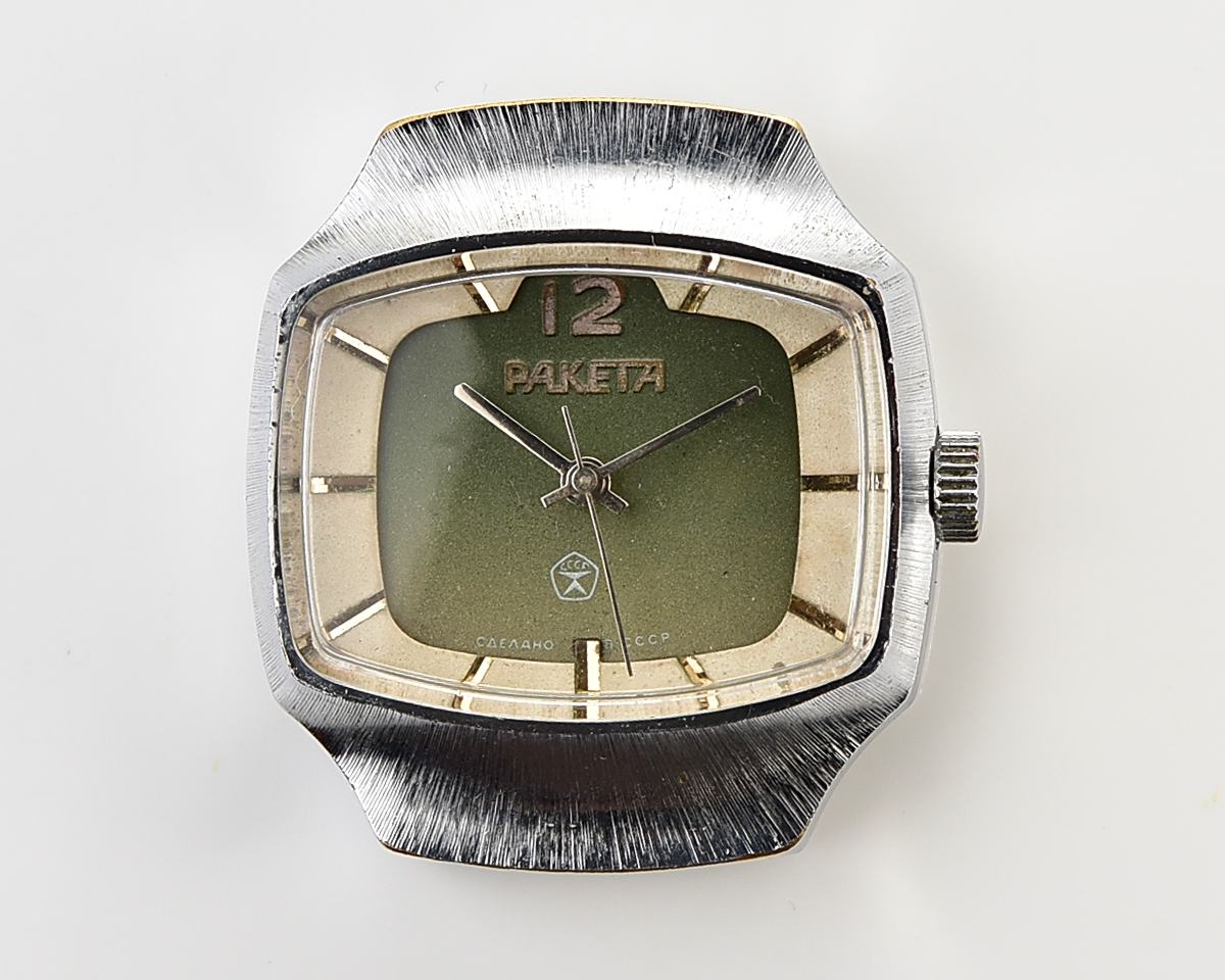 Vintage soviet Raketa mechanical wristwatch with unusual body