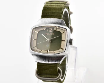 Vintage Soviet Raketa mechanical wristwatch with unusual body