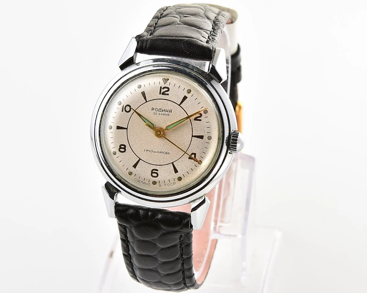 Excellent Soviet Rodina vintage mechanical watch with automatic self-winding movement
