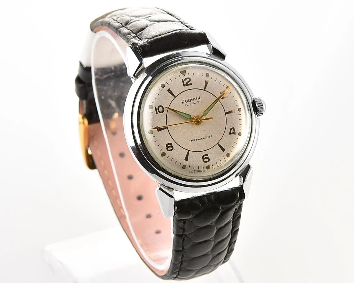 Excellent Soviet Rodina vintage mechanical watch with automatic self-winding movement