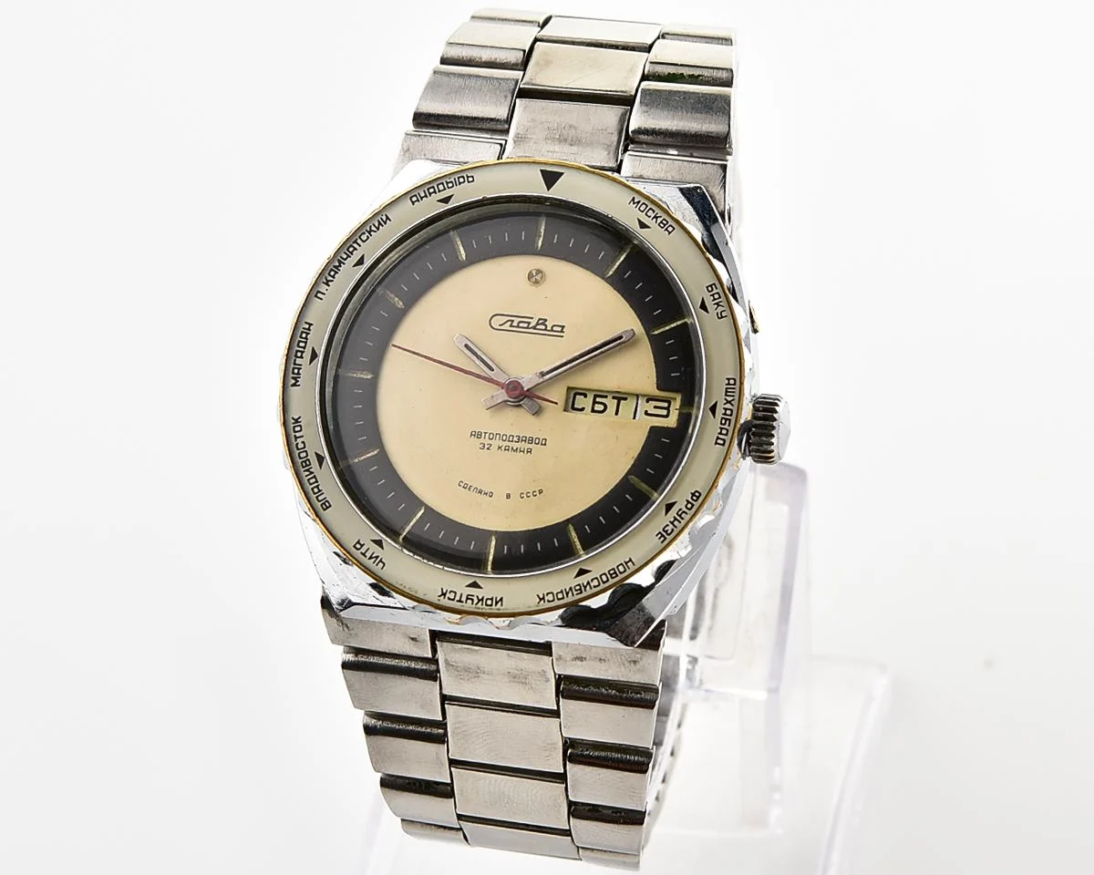 Rare: Slava mechanical watch with 32 jewels automatic mechanical movement!