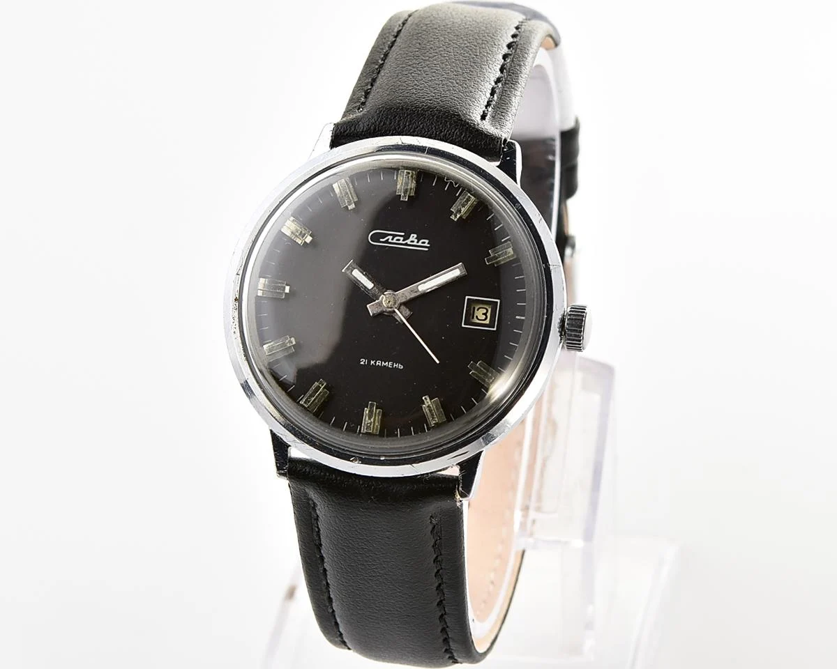 Stylish Soviet Slava mechanical wristwatch