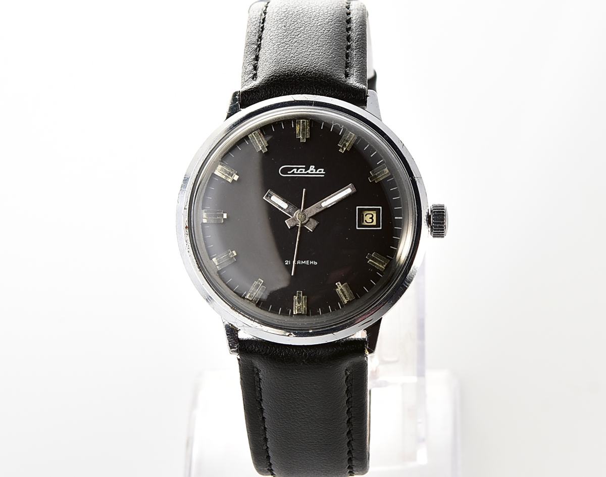 Stylish soviet Slava mechanical wristwatch