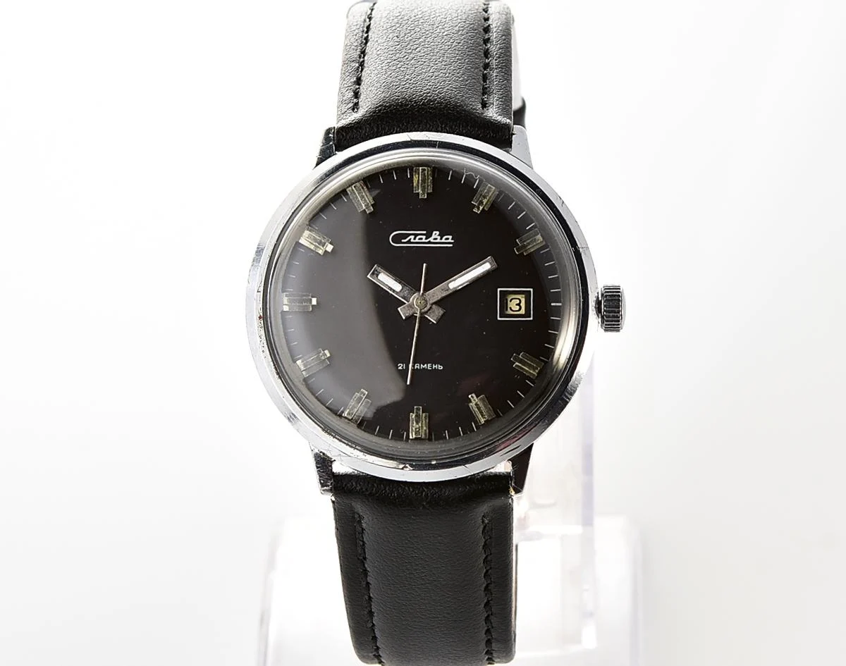 Stylish Soviet Slava mechanical wristwatch