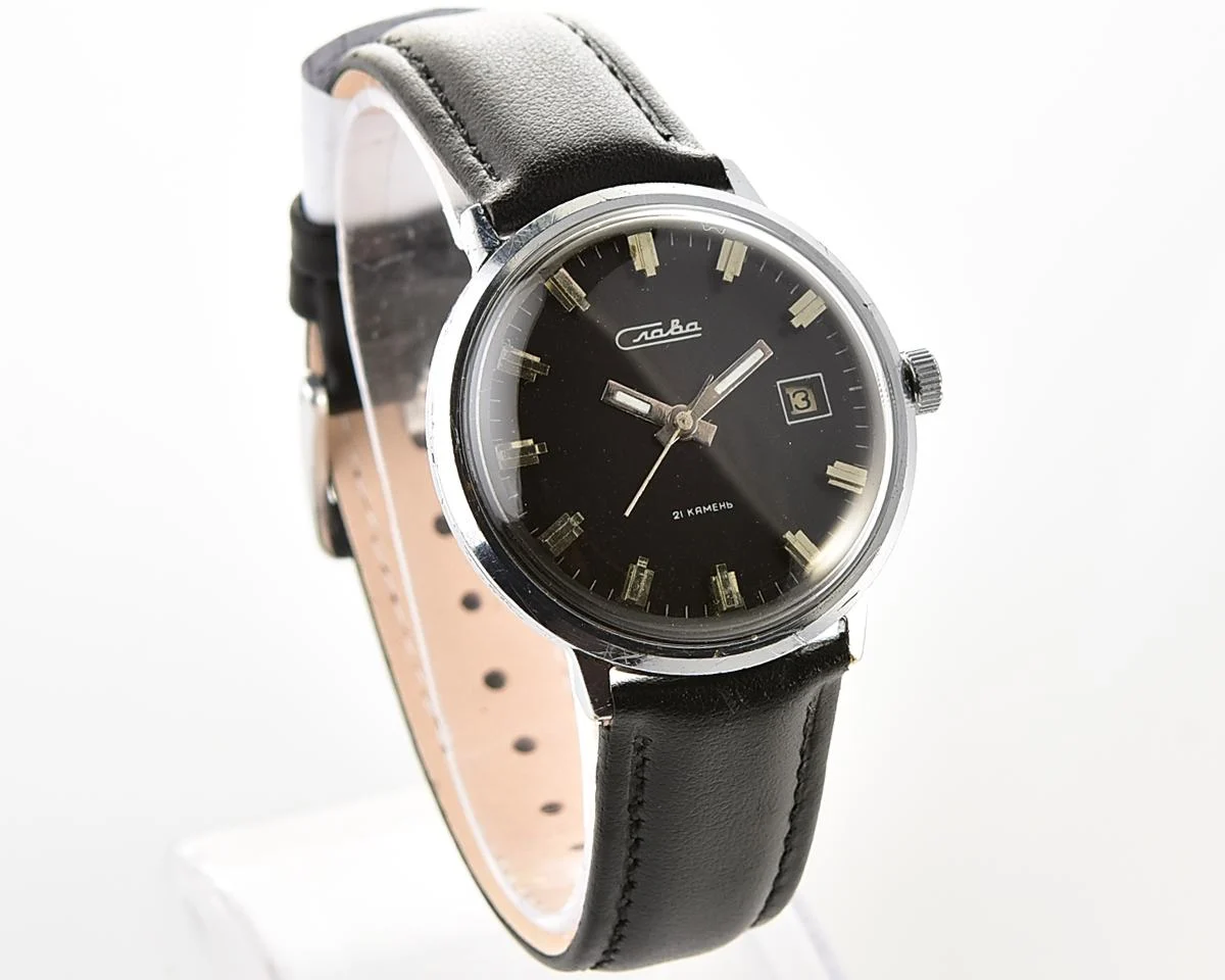 Stylish Soviet Slava mechanical wristwatch