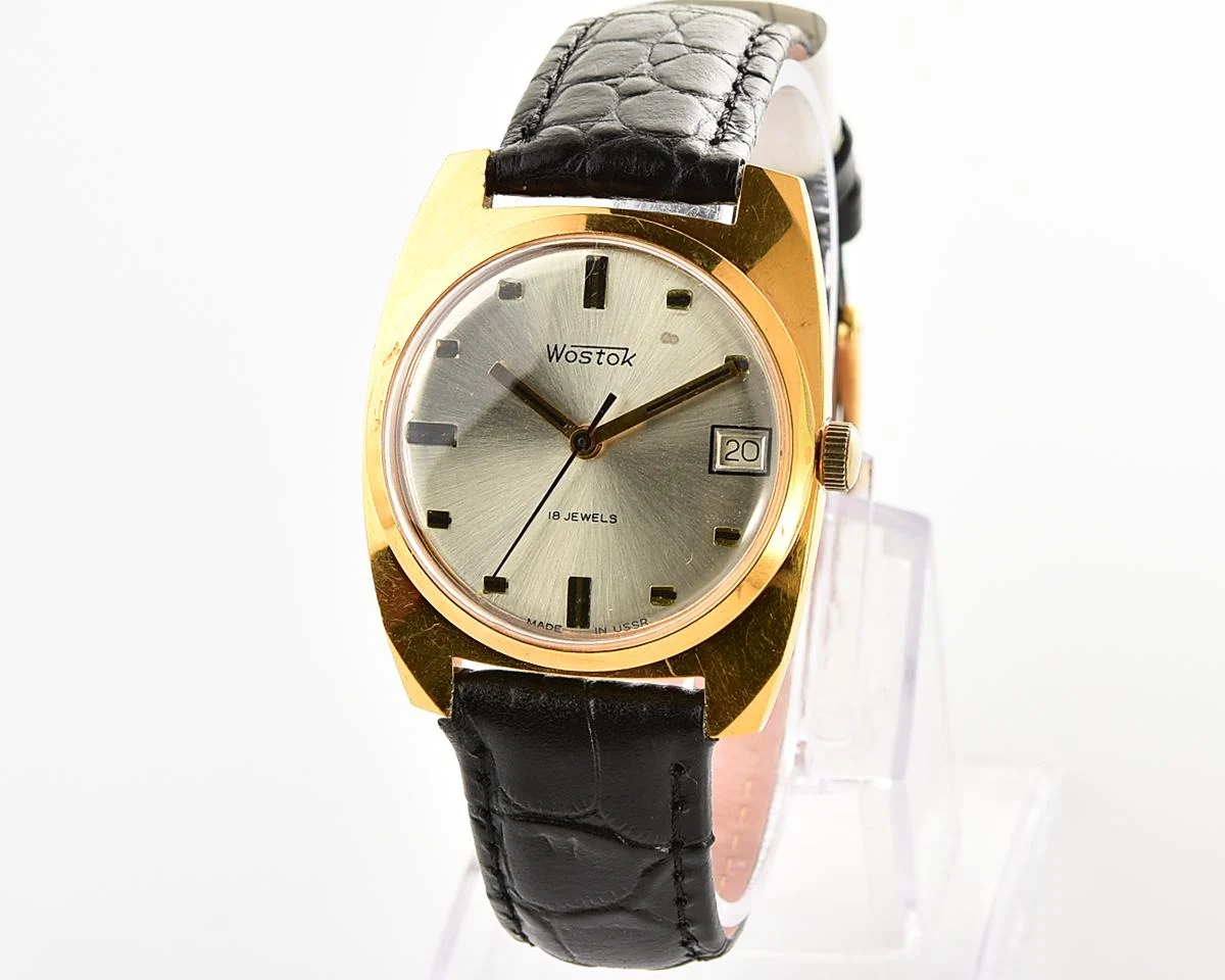 Excellent Soviet Wostok (Vostok) vintage gold-plated mechanical wristwatch