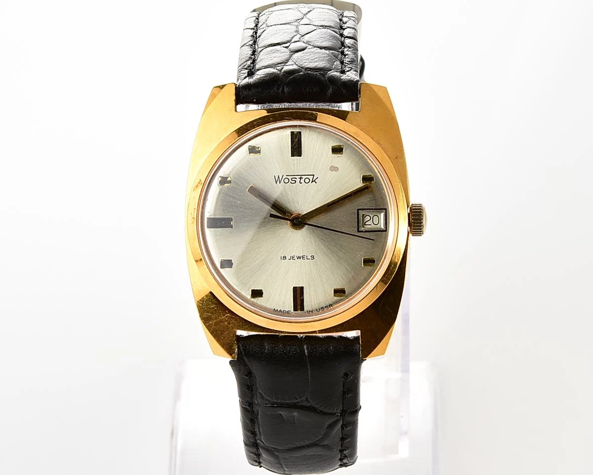 Excellent Soviet Wostok (Vostok) vintage gold-plated mechanical wristwatch