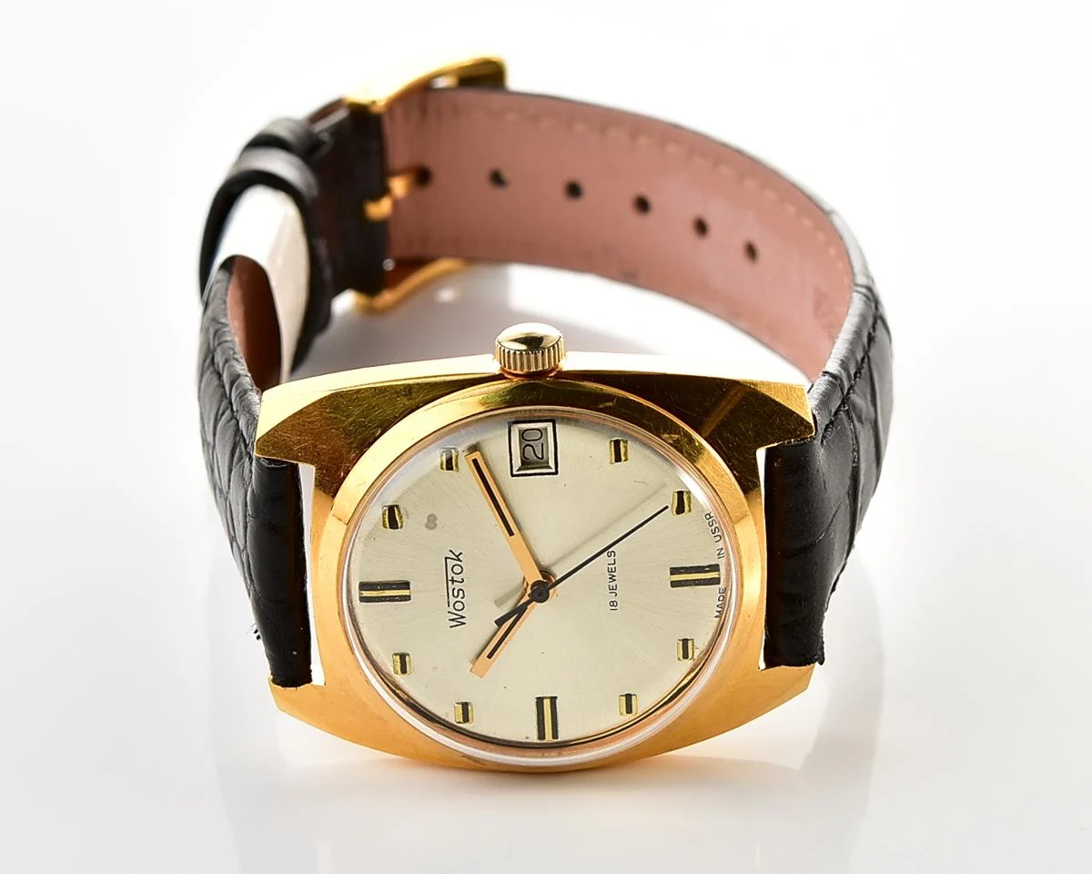 Excellent Soviet Wostok (Vostok) vintage gold-plated mechanical wristwatch