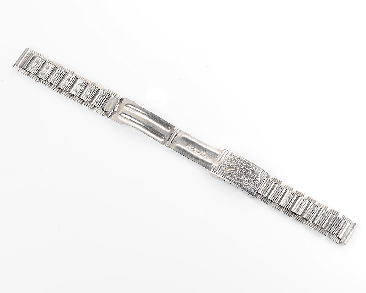 Vintage soviet ornate stainless steel 14mm watch bracelet - USSR & USA PEACE TO THE WORLD!