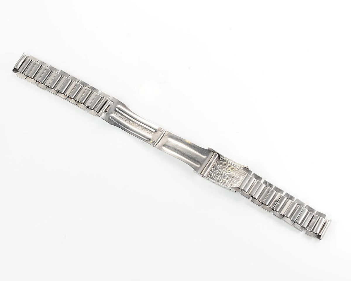 Vintage Soviet ornate stainless steel 14mm watch bracelet - USSR & USA Peace to the World!