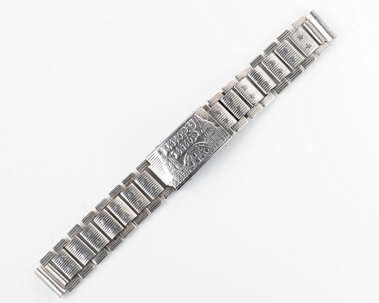 Vintage soviet ornate stainless steel 14mm watch bracelet - USSR & USA PEACE TO THE WORLD!