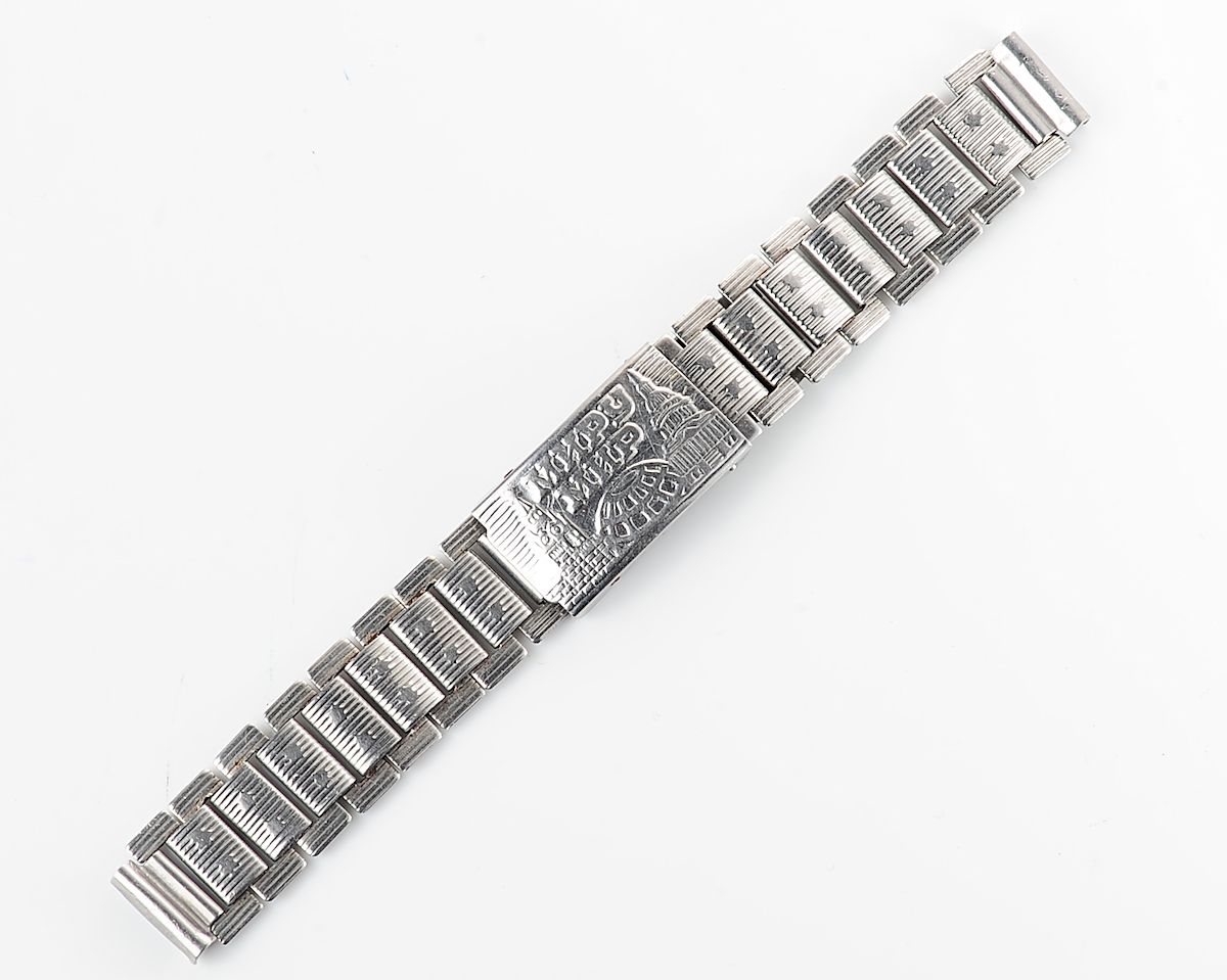 Vintage soviet ornate stainless steel 14mm watch bracelet - USSR & USA PEACE TO THE WORLD!