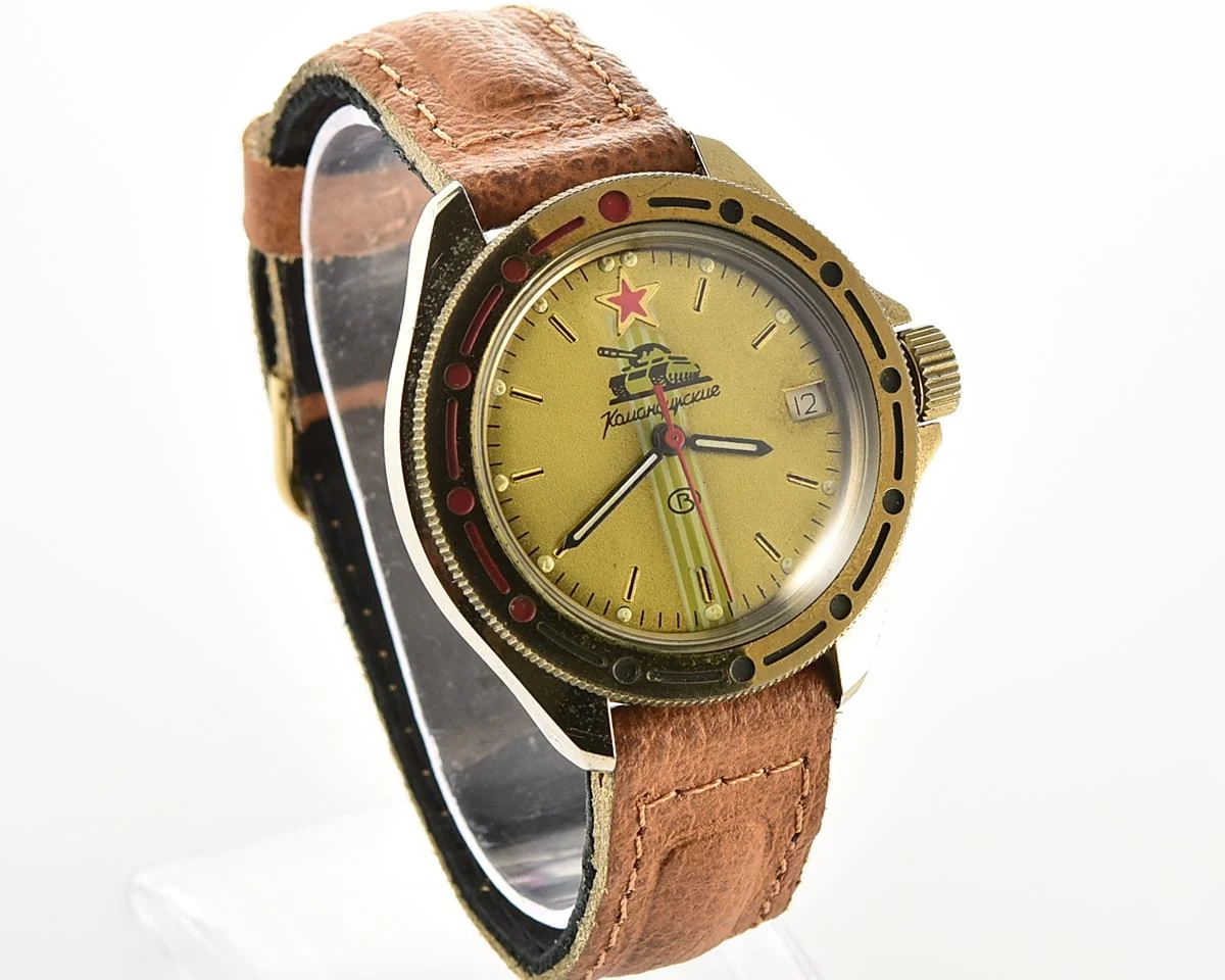 Vostok Komandirskie Tank mechanical wristwatch