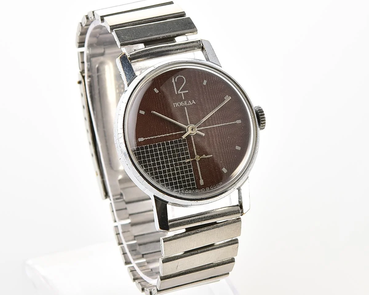 Soviet Pobeda vintage mechanical wristwatch